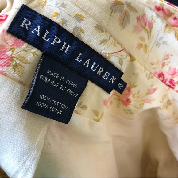 RALPH LAUREN Blue Label FLORAL-PRINT 100% COTTON Blazer Jacket 12 - Picture 4 of 8